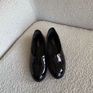 CHANEL Patent Black Moccasin